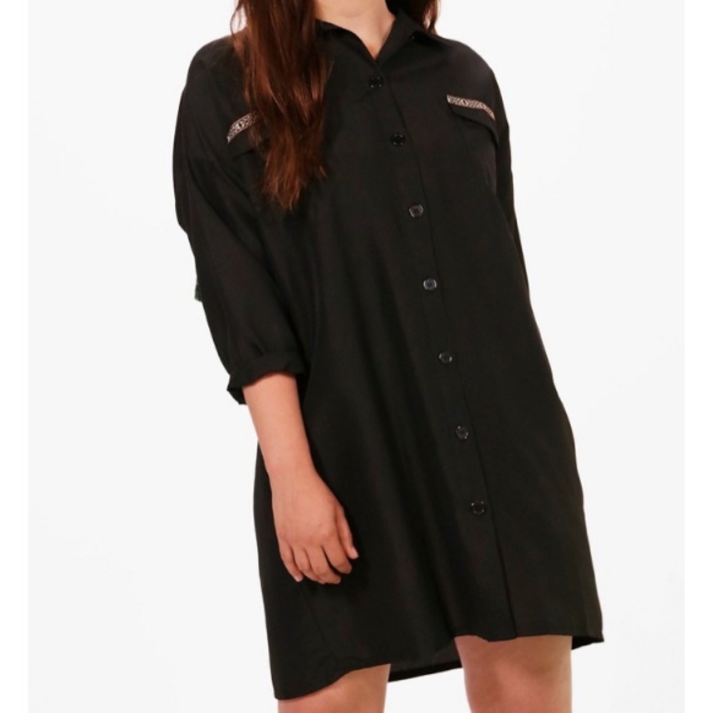 NOT FOR SALE RN! DO NOT BUY NWT Boohoo Plus Tassel Shirt Dress Size 14